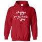 Christmas Time Social Distancing and Wine Funny Kids & Adults Unisex Hoodie